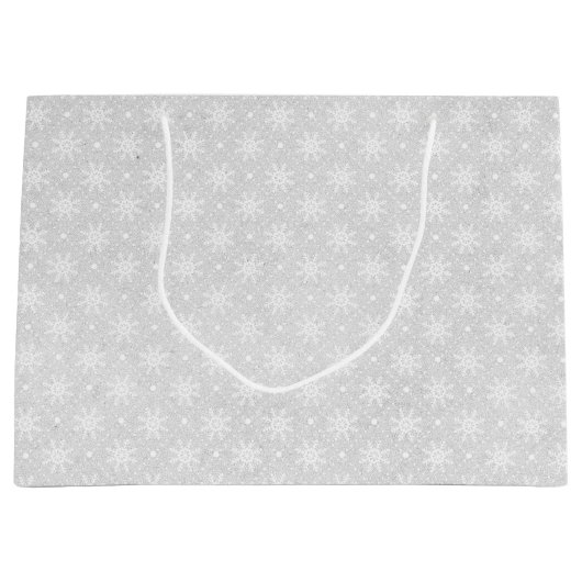 Witte  Vakantie Kerst Sneeuwvlok Groot Cadeauzakje (Voorkant)