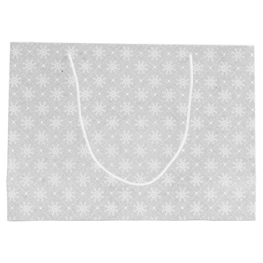 Witte  Vakantie Kerst Sneeuwvlok Groot Cadeauzakje (Achterkant)