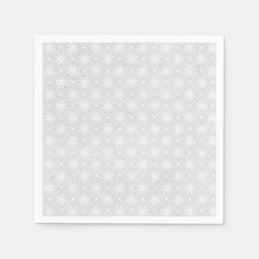 Witte Vakantie Kerst Sneeuwvlok Servet (Voorkant)