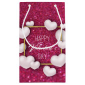 Witte Valentijnsdag Glitter Small Gift Box Klein Cadeauzakje (Achterkant)