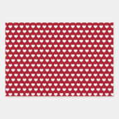 Witte Valentijnsdag harten op rood Inpakpapier Vel (Voorkant 3)