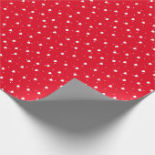 Witte Valentijnse Hoorspatroon boven rood Cadeaupapier (Hoek)