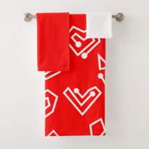 Witte Valentijnse Mazes Bath Towel Set