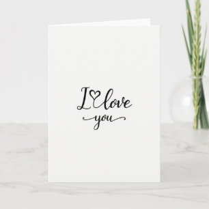 Witte Valentijnskaart met I Love You Kaart