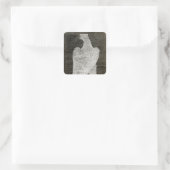 Witte valk - 1644 vierkante sticker (Tas)