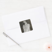 Witte valk - 1644 vierkante sticker (Envelop)