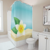 Witte valventilator aan het strand douchegordijn (In situ)