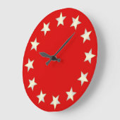 Witte van Sterren Rode Klok Als achtergrond (Hoek)