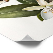 Witte Vanille Bloemen Art Print Poster (Hoek)