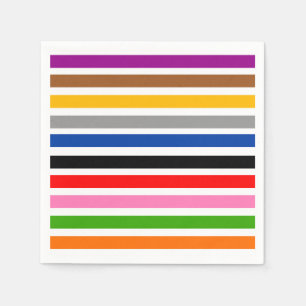 Witte veelkleurige strepen lijnen patroon ontwerp servet