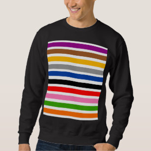 Witte veelkleurige strepen lijnen patroon ontwerp trui