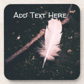 Witte Veer en Twig op Wandelpad Bier Onderzetter (Voorkant)