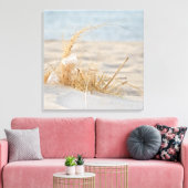 Witte veer in strandgras canvas afdruk (Insitu (Woonkamer))