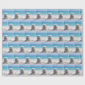 Witte Veer op een Strandstenen Cairn Cadeaupapier (Vlak)