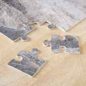 Witte Veer op een Strandstenen Cairn Legpuzzel (Zijkant)
