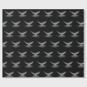 witte veer op zwart cadeaupapier (Vlak)