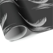 witte veer op zwart cadeaupapier (Rol Hoek)