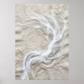 Witte Veer Wervel Textuur Abstracte Fijne Kunst Pr Poster (Voorkant)