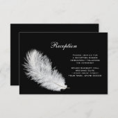 Witte Veer Zwarte Ontvankaart Informatiekaartje (Voorkant / Achterkant)