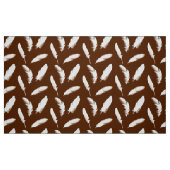 Witte veerafdruk op chocoladebruin stof (Fat Quarter)
