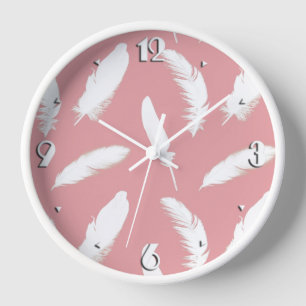 Witte veerafdruk op schelp roze