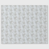 Witte Veerpatroon Bruids- Cadeaupapier (Vlak)