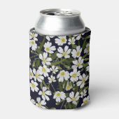 Witte veldbloemen: motief. blikjeskoeler (Blikje Voorkant)