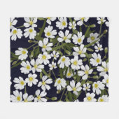 Witte veldbloemen: motief. fleece deken (Voorkant (Horizontaal))