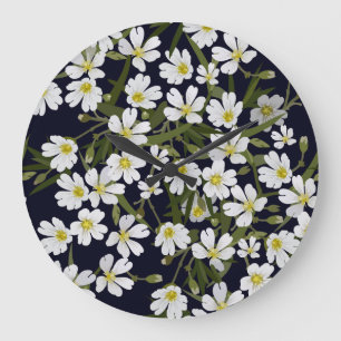 Witte veldbloemen:  motief. grote klok