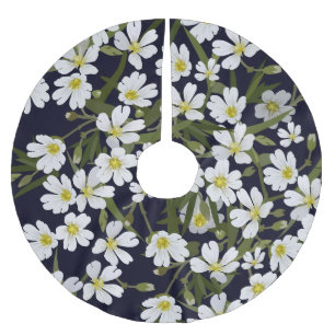 Witte veldbloemen:  motief. kerstboom rok