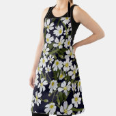 Witte veldbloemen:  motief. schort (Insitu)