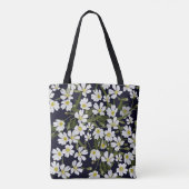 Witte veldbloemen: motief. tote bag (Achterkant)