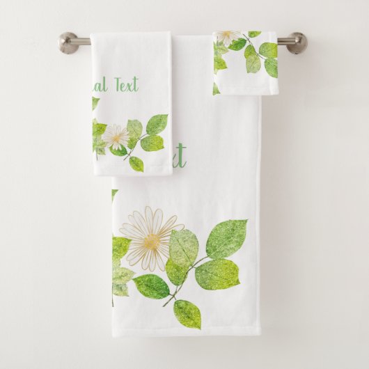 Witte ventilator en groene lederen tuin bad handdoek (Insitu)