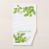 Witte ventilator en groene lederen tuin bad handdoek (Handdoek)