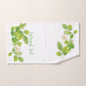 Witte ventilator en groene lederen tuin bad handdoek (Handdoek)