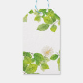 Witte ventilator en groene lederen tuin cadeaulabel (Achterkant)