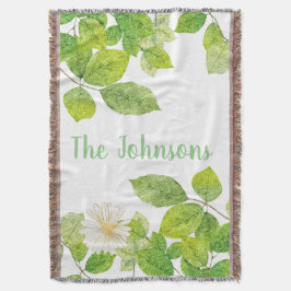 Witte ventilator en groene lederen tuin deken