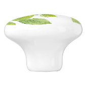 Witte ventilator en groene lederen tuin keramische knop (Zijkant)