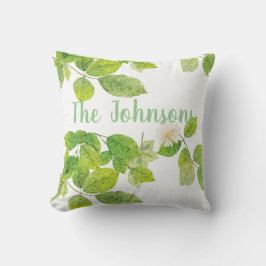 Witte ventilator en groene lederen tuin kussen