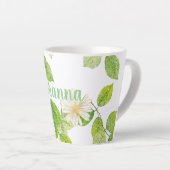 Witte ventilator en groene lederen tuin latte mok (Rechterhoek)