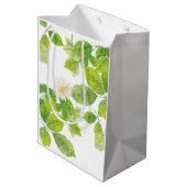 Witte ventilator en groene lederen tuin medium cadeauzakje (Achterkant Gekanteld)