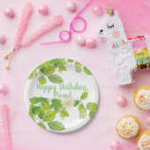 Witte ventilator en groene lederen tuin papieren bordje (Feest)