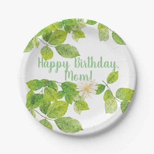 Witte ventilator en groene lederen tuin papieren bordje (Voorkant)