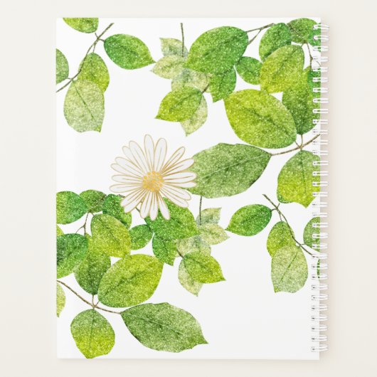 Witte ventilator en groene lederen tuin planner (Achterkant)