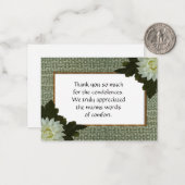 Witte ventilator na begrafenis bedankt kaarten notitiekaartje (Voorkant / Achterkant in situ)