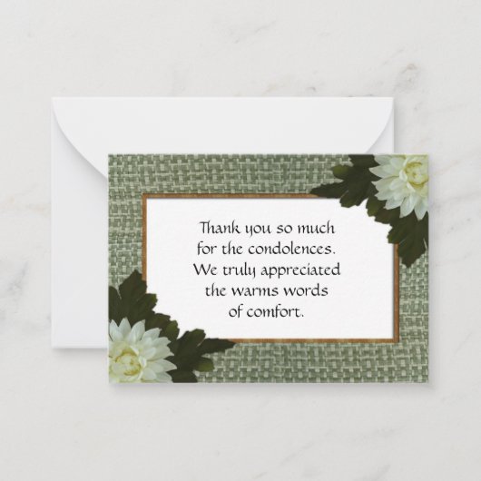 Witte ventilator na begrafenis bedankt kaarten notitiekaartje (Voorkant)