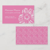 Witte ventilator op roze kaart contactkaartje (Voorkant / Achterkant)