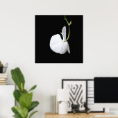 Witte ventilator op zwart, klein Poster (Thuiskantoor)