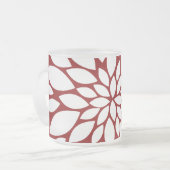  witte ventilator petal Art over rood Matglas Koffiemok (Voorkant links)