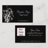 Witte ventilator Struik/wijnstokken op zwart Visit Visitekaartje (Voorkant / Achterkant)